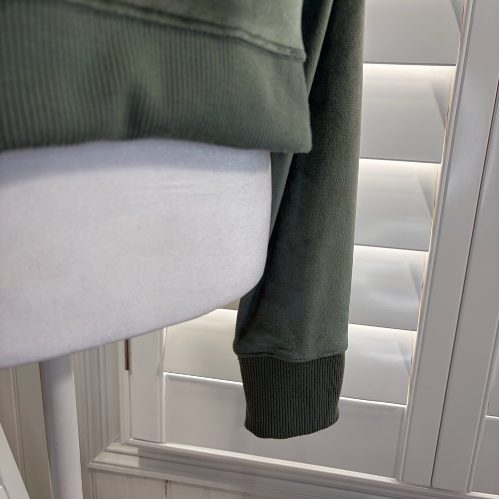 Aerie Dreamy Velour Cropped Hoodie in Royal Palm - Picture 9 of 16